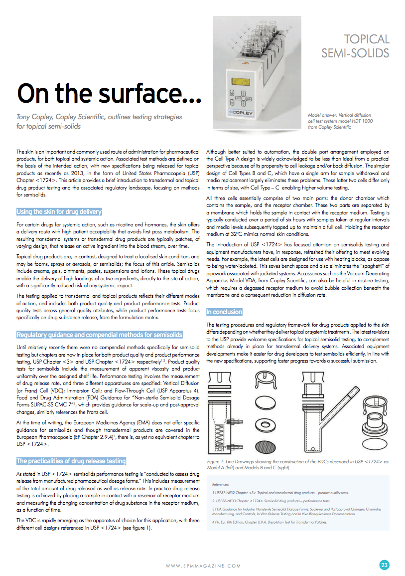 On the Surface…testing strategies for topical semi-solids