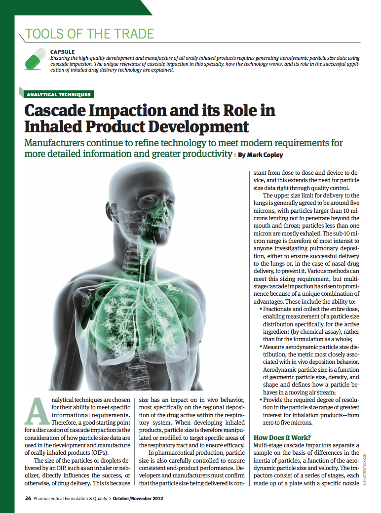Pharmaceutical Formulation & Quality Article 2012