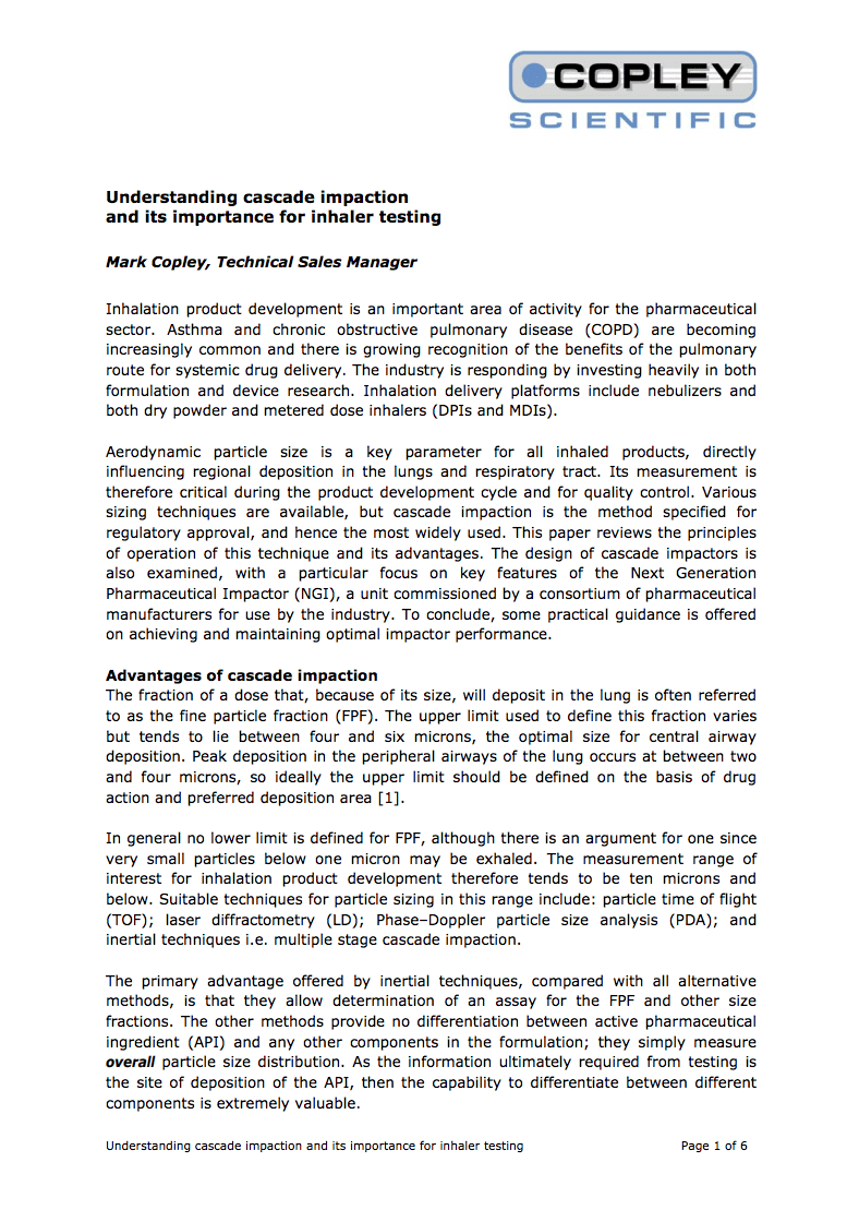 Pharmaceutical Technology White Paper 2007 (121kb)