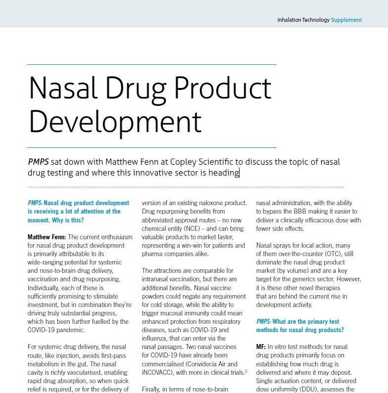 Nasal Drug Product Development