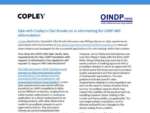 OINDPnews Q&A With Copley’s Clair Brooks on In Vitro Testing for LGWP MDI Reformulation